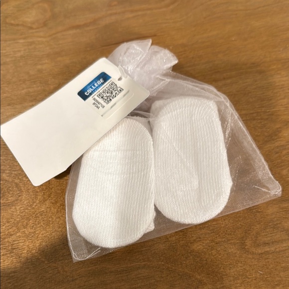 White Baby Socks with Blue Logo - Picture 4 of 4